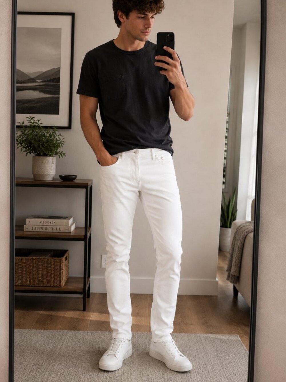 J.Ferrar White Skinny Jeans Mens 30 Slim Fit Denim Pants
